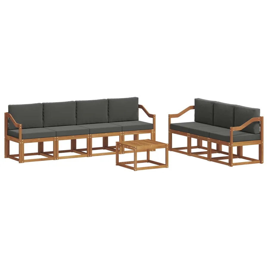 Ensemble de canapés d'extérieur 8 pcs Naturel et Anthracite - 2
