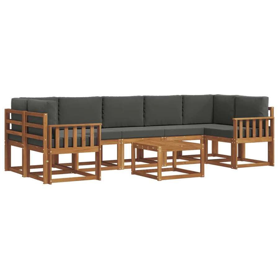 Ensemble de canapés d'extérieur 8 pcs Naturel et Anthracite - 2