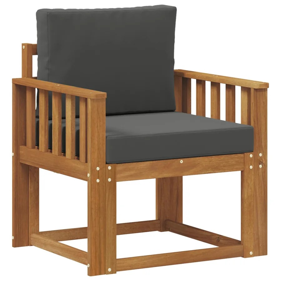 Canapé d’extérieur Bois d'acacia massif et polyester Naturel - 2