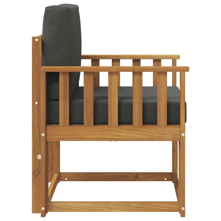Canapé d’extérieur Bois d'acacia massif et polyester Naturel - 4