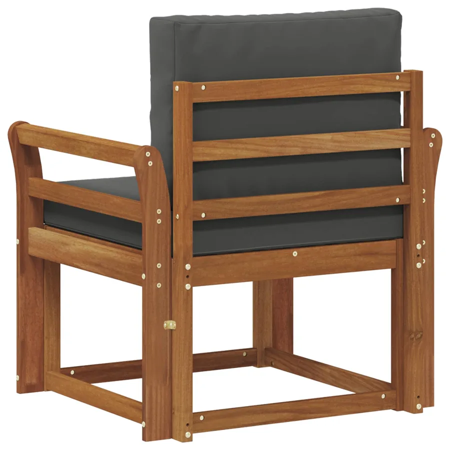Canapé d’extérieur Bois d'acacia massif et polyester Naturel - 5