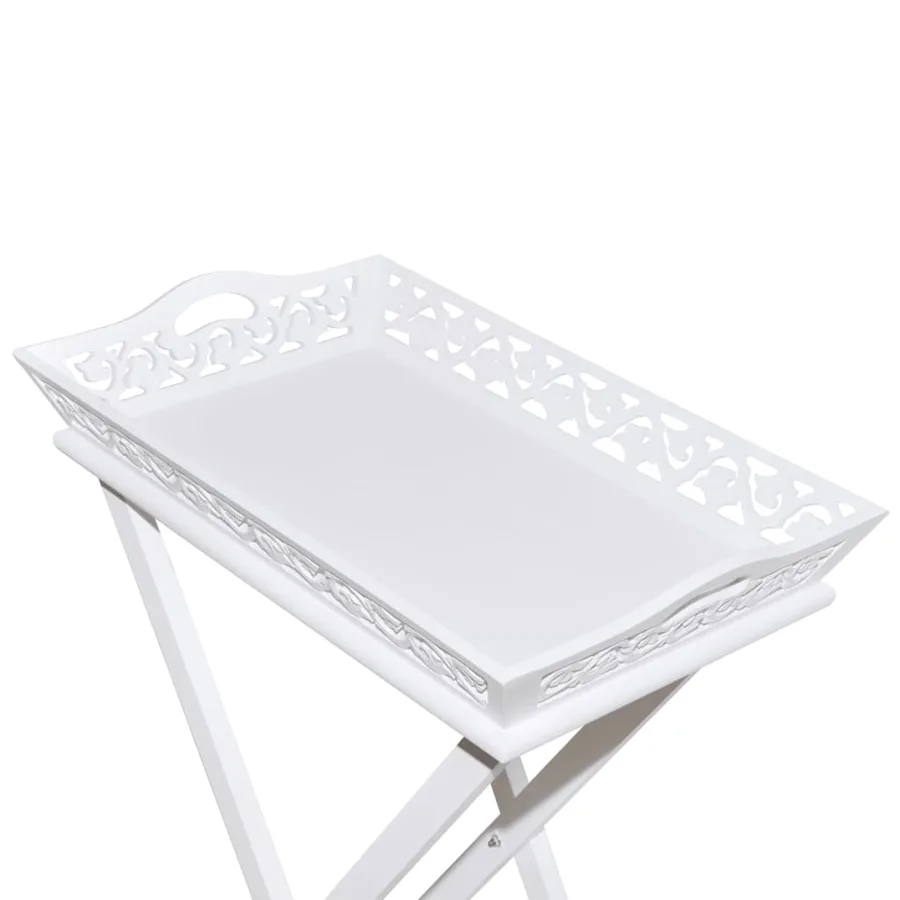 Table d'appoint avec plateau Blanc - 6