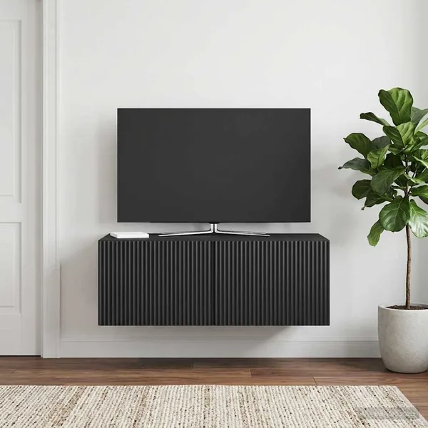 Meuble TV mural Noir 78,5 x 41 x 30 cm Bois d'ingénierie
