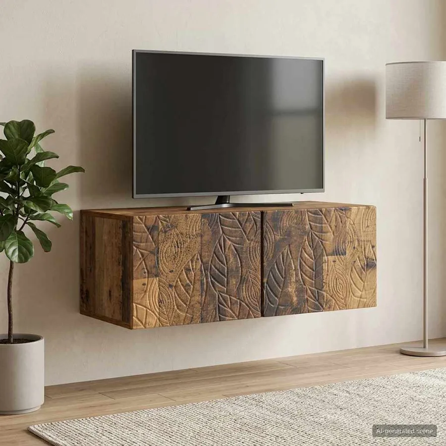 Meuble TV mural 78,5 x 31 cm Bois ancien Bois d'ingénierie - 3