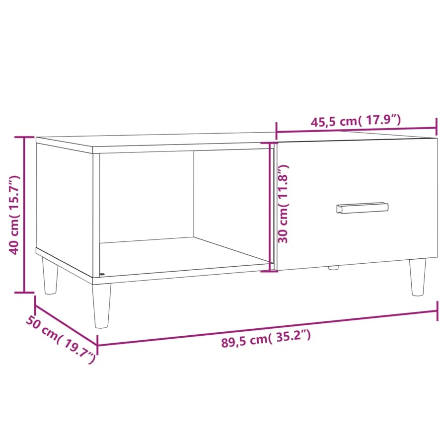 Table basse sonoma gris 89,5x50x40 cm bois d'ingénierie - 12