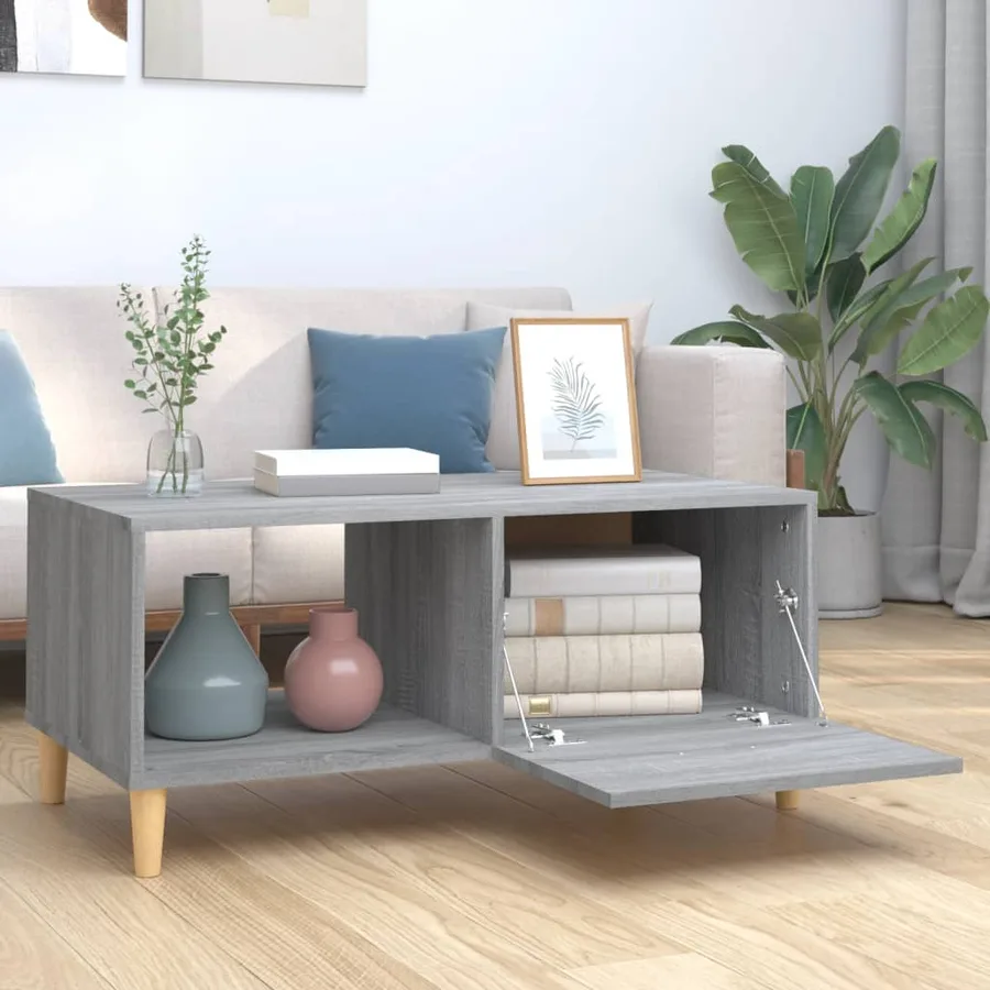Table basse sonoma gris 89,5x50x40 cm bois d'ingénierie - 3