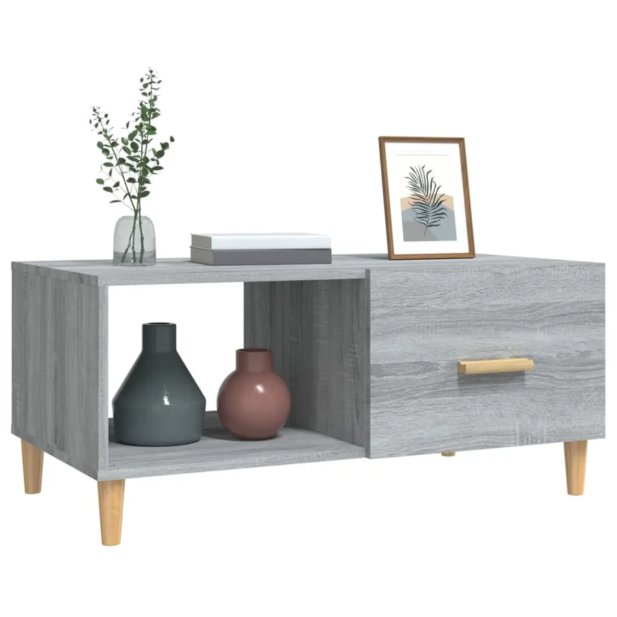 Table basse sonoma gris 89,5x50x40 cm bois d'ingénierie - 5
