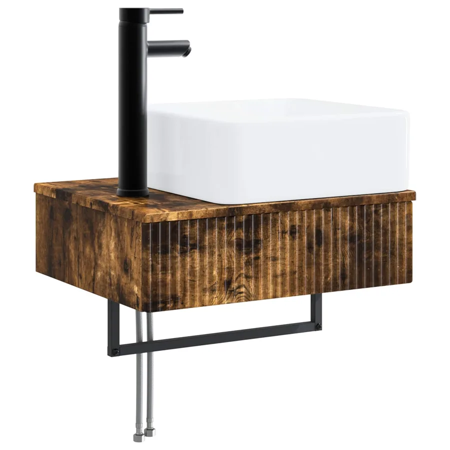 Basin de lavage mural Chêne fumé 50 x 41 x 39 cm - 2