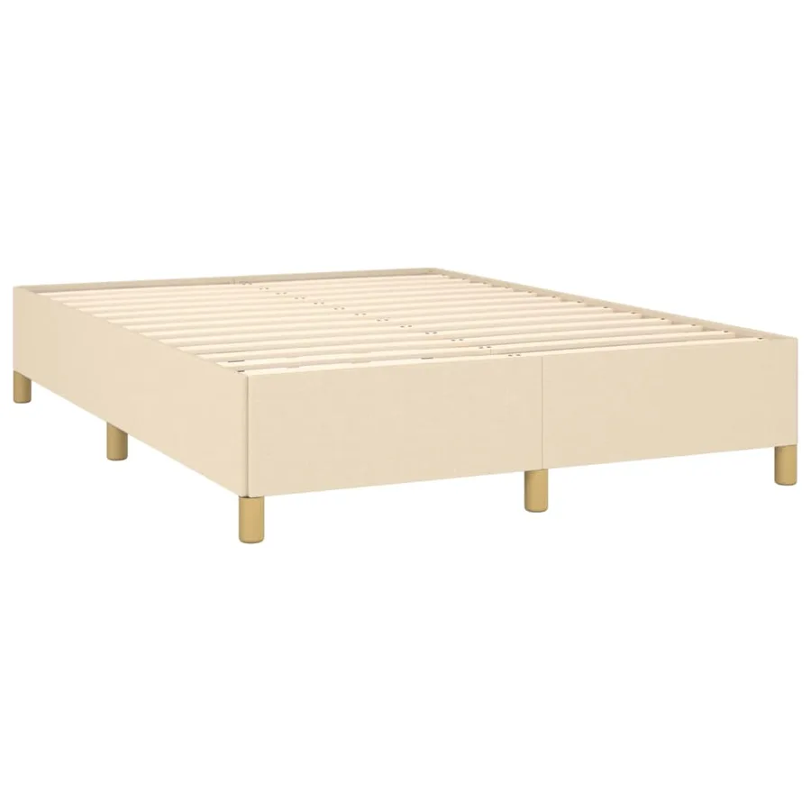 Cadre de lit sans matelas crème 140x200 cm tissu - 4