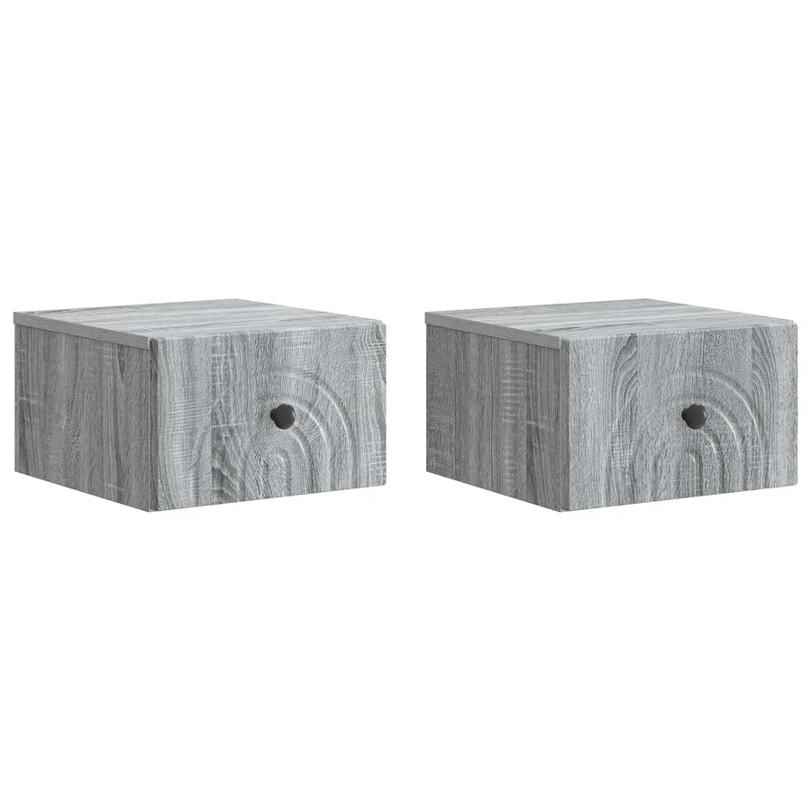 Cabinet de chevet mural 2 pcs Sonoma gris 33 x 34,5 x 20 cm - 2