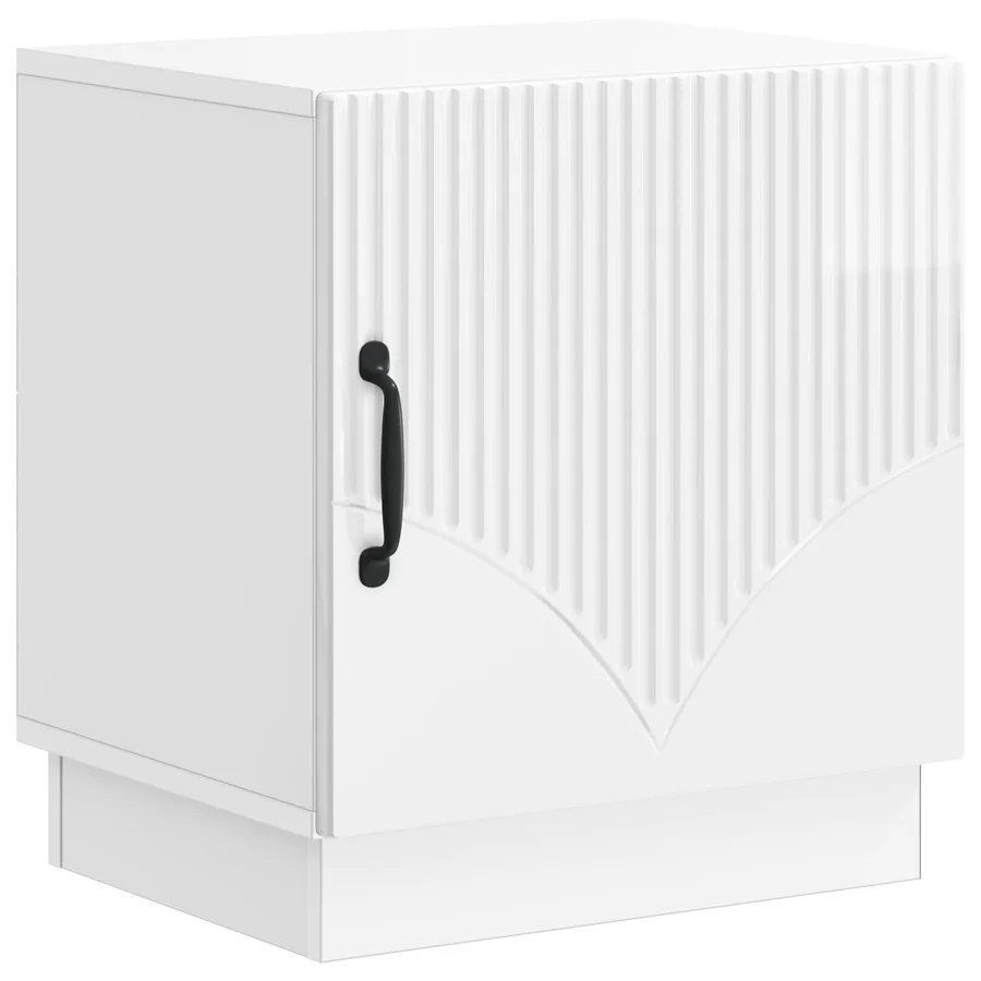 Table de chevet Blanc brillant 43 x 34,5 x 47 cm - 2