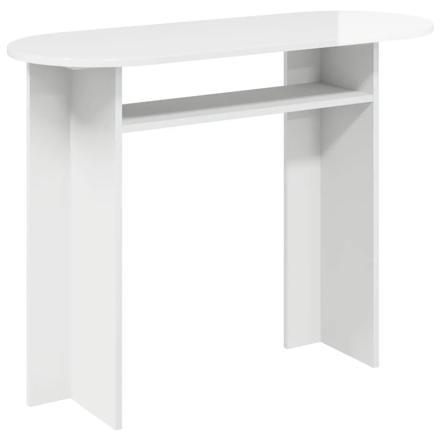 Table console avec stockage Blanc brillant 100 x 39,5 x 75 cm - 2