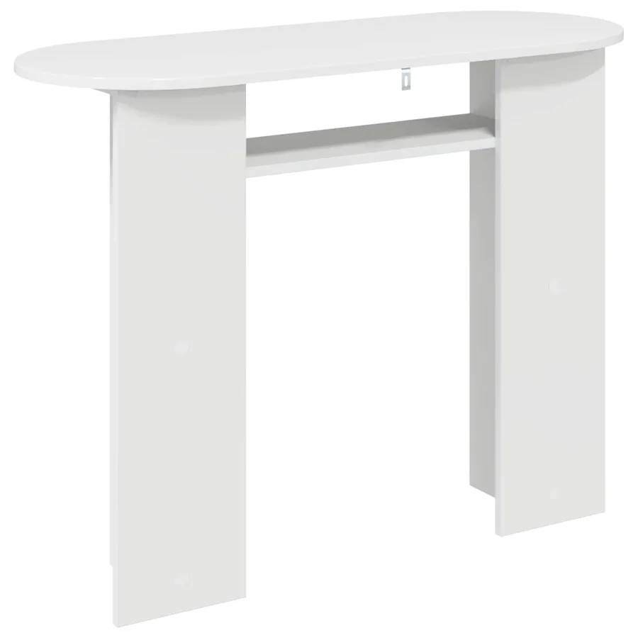 Table console avec stockage Blanc brillant 100 x 39,5 x 75 cm - 7