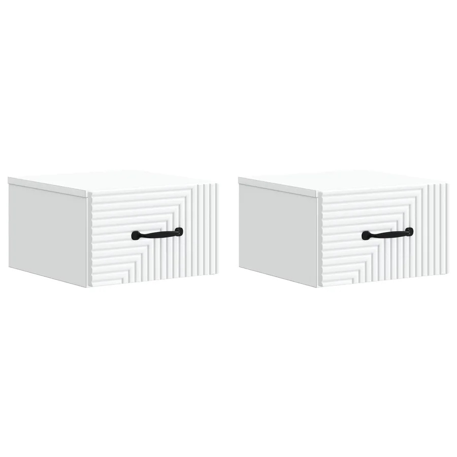 Cabinet de chevet mural 2 pcs Blanc 34,5 x 33 x 20 cm - 2