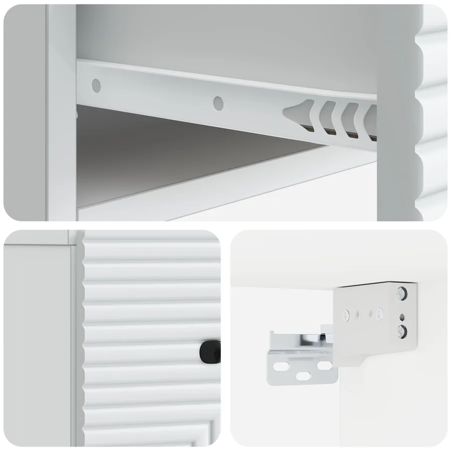 Cabinet de chevet mural 2 pcs Blanc 34,5 x 33 x 20 cm - 8