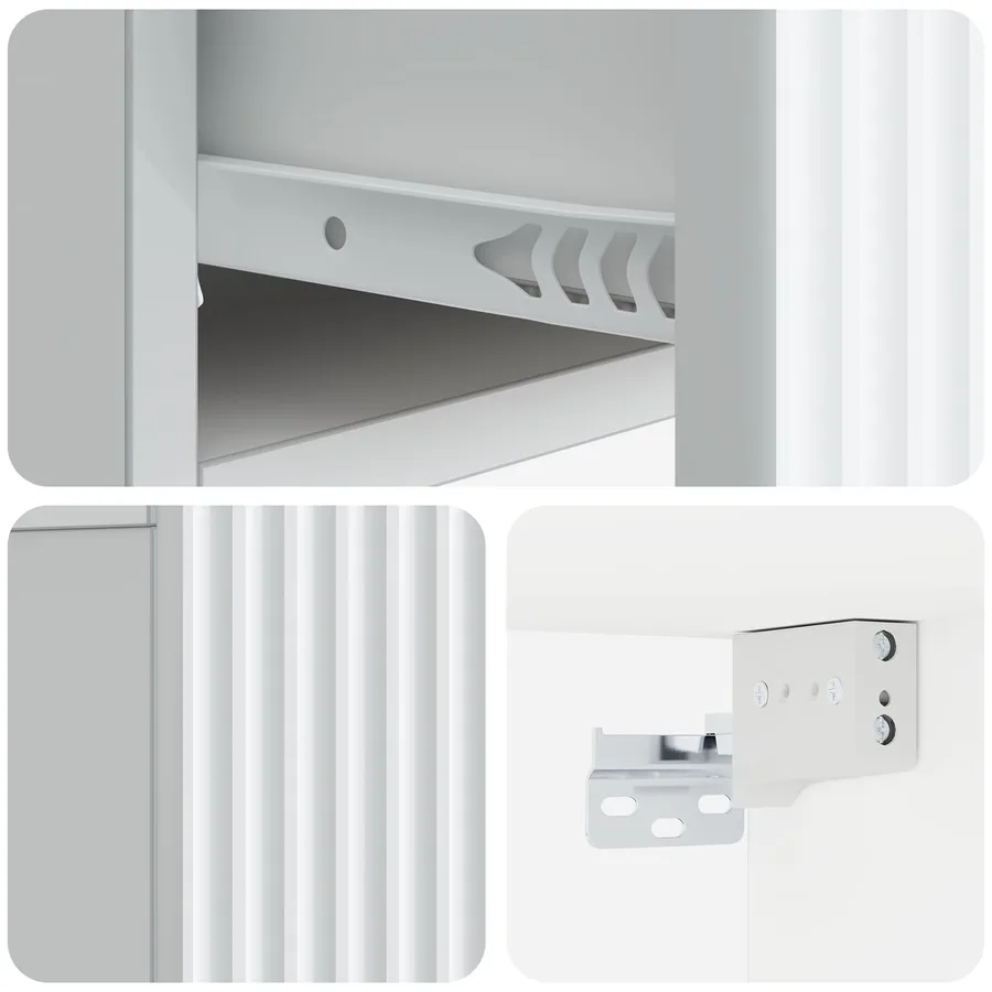 Cabinet de chevet mural avec tiroir Blanc 49 x 34,5 x 20 cm - 8
