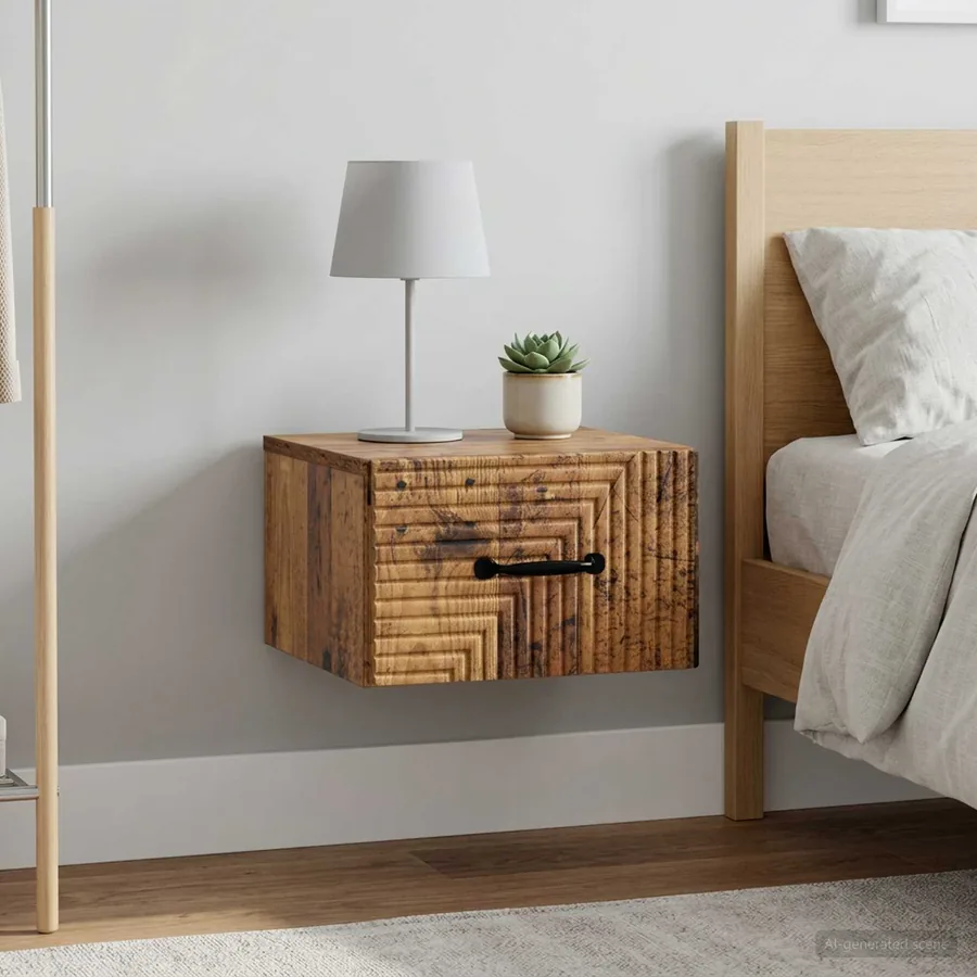 Cabinet de chevet mural 2 pcs Bois ancien 34,5 x 33 x 20 cm