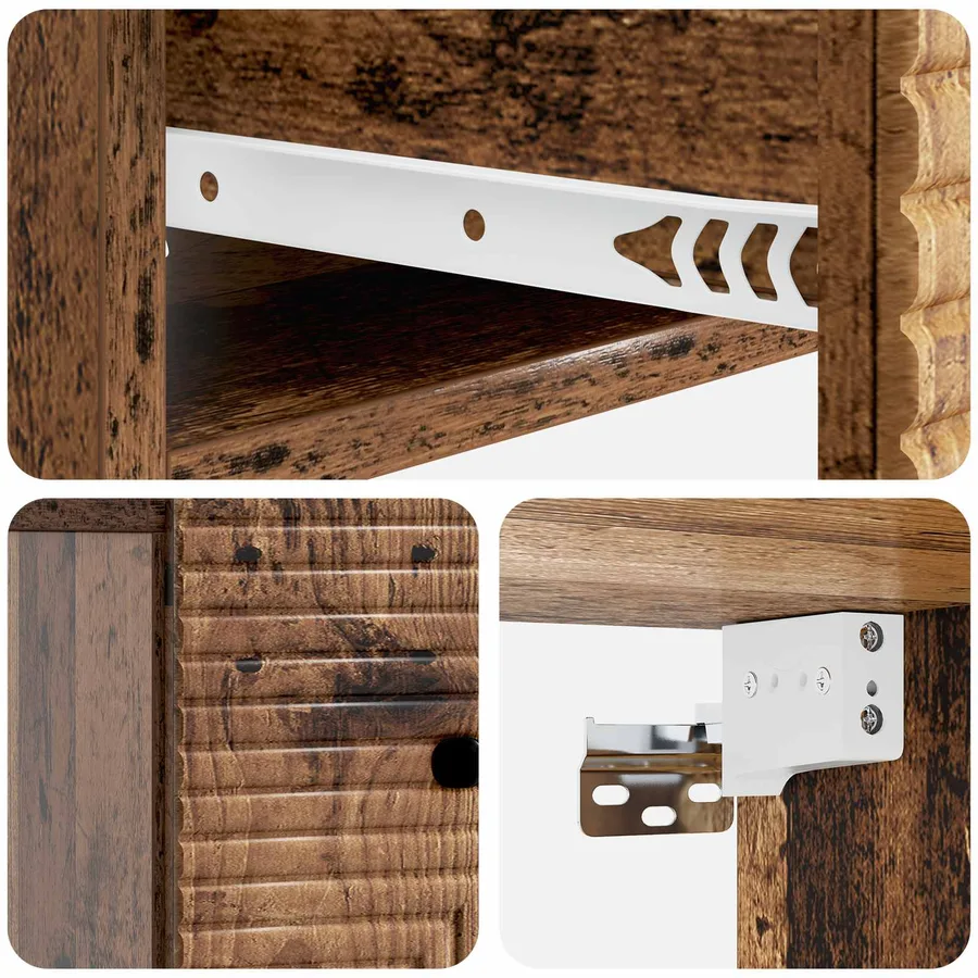 Cabinet de chevet mural 2 pcs Bois ancien 34,5 x 33 x 20 cm - 10