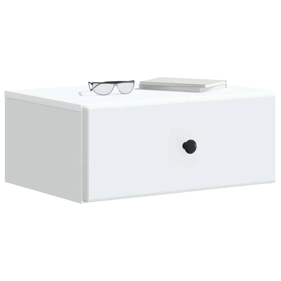 Cabinet de chevet mural avec tiroir Blanc 49 x 34,5 x 20 cm - 3