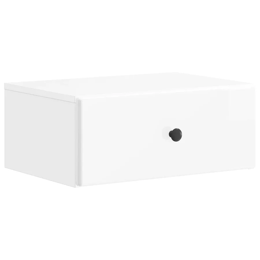 Cabinet de chevet mural Blanc brillant 49 x 34,5 x 20 cm - 2