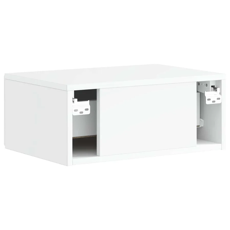 Cabinet de chevet mural Blanc brillant 49 x 34,5 x 20 cm - 7