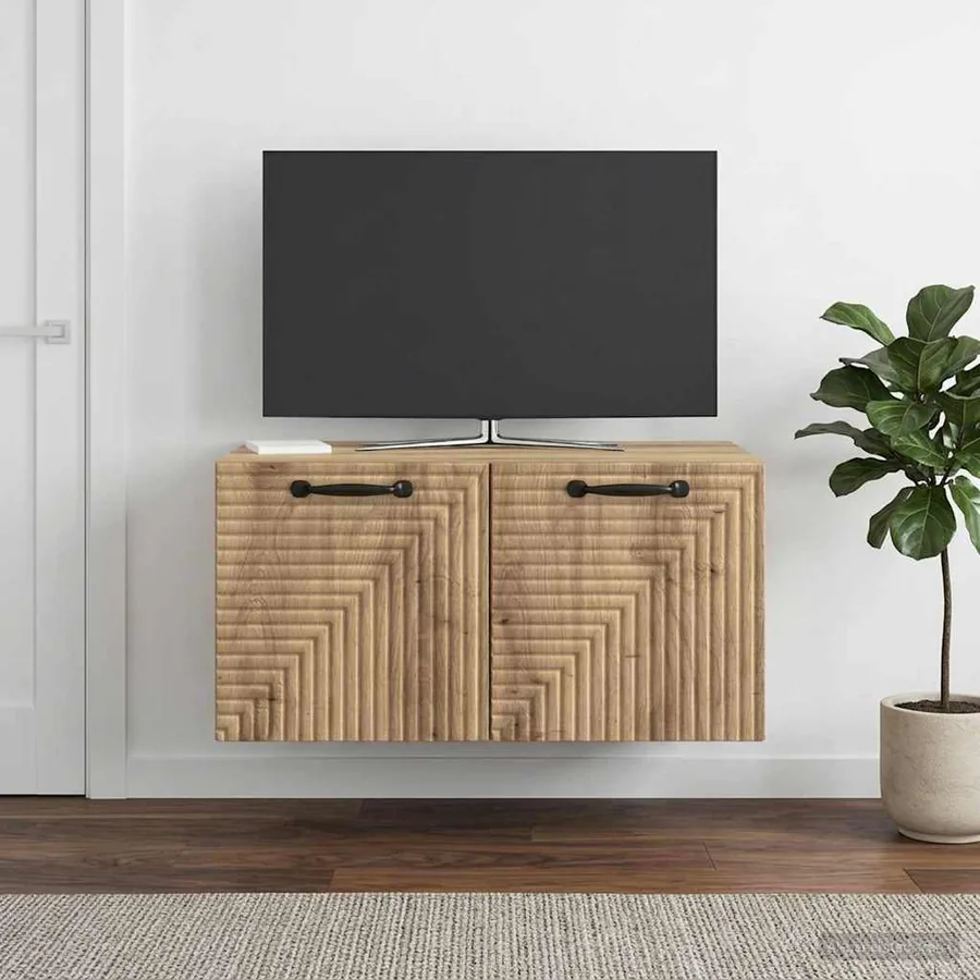 Meuble TV mural 59,5 x 41 x 30 cm Chêne artisanal