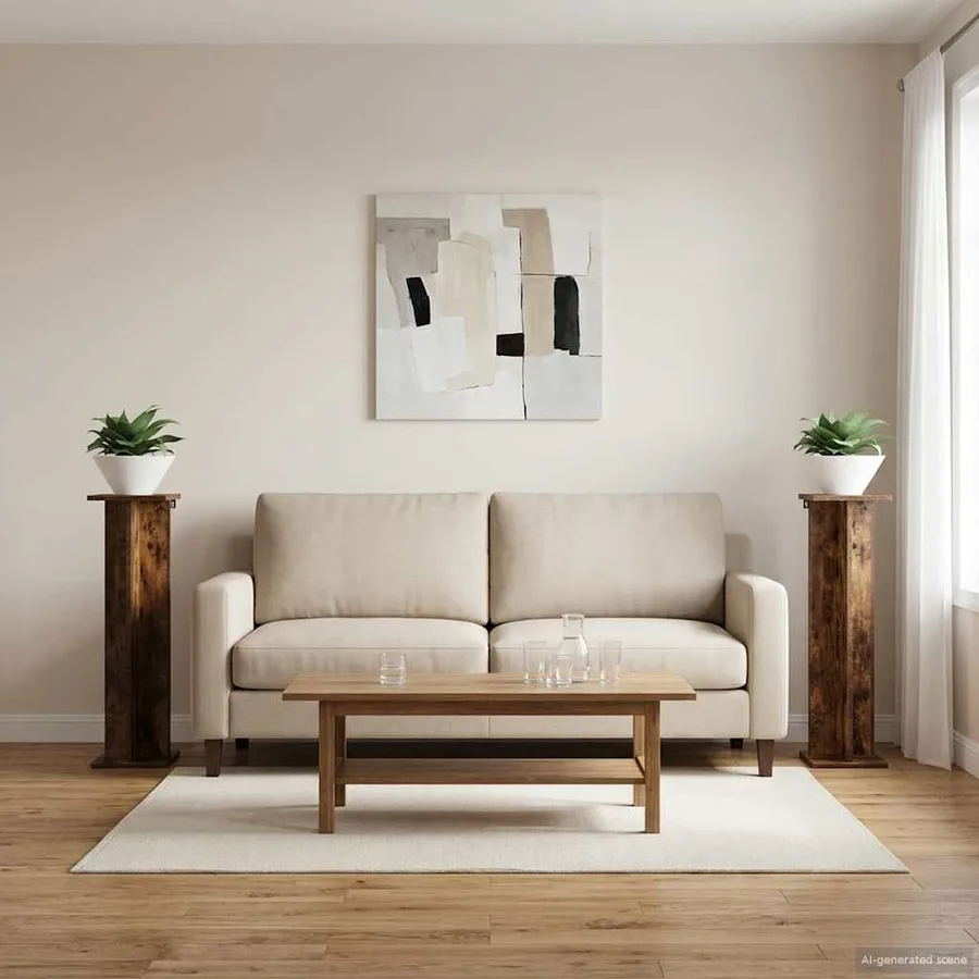 Support de Plante 2 pc Chêne Fumé 25 x 25,5 x 100,5 cm - 4