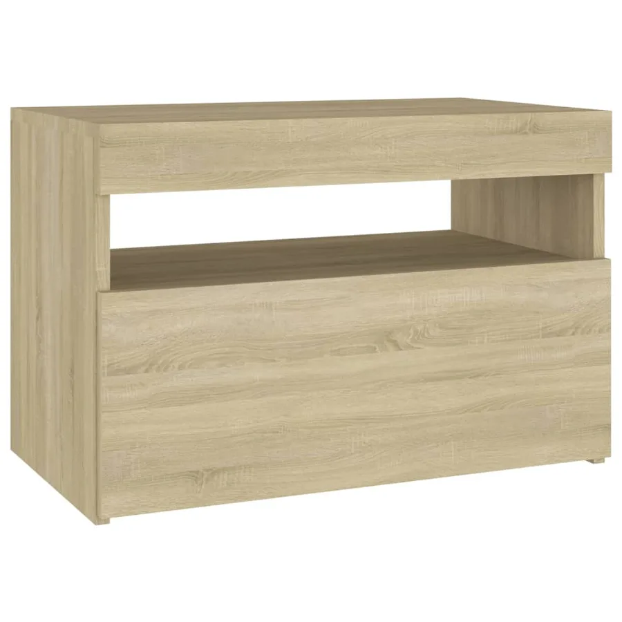 Tables de chevet à LED 2 pcs Chêne sonoma 60x35x40 cm - 8