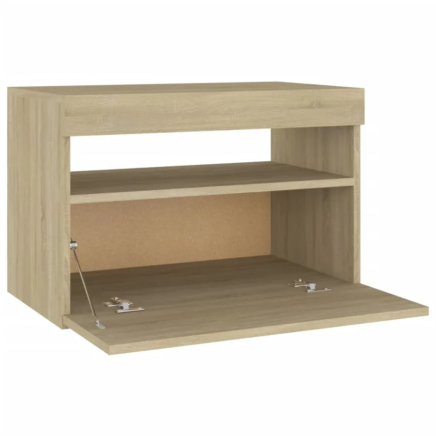 Tables de chevet à LED 2 pcs Chêne sonoma 60x35x40 cm - 9