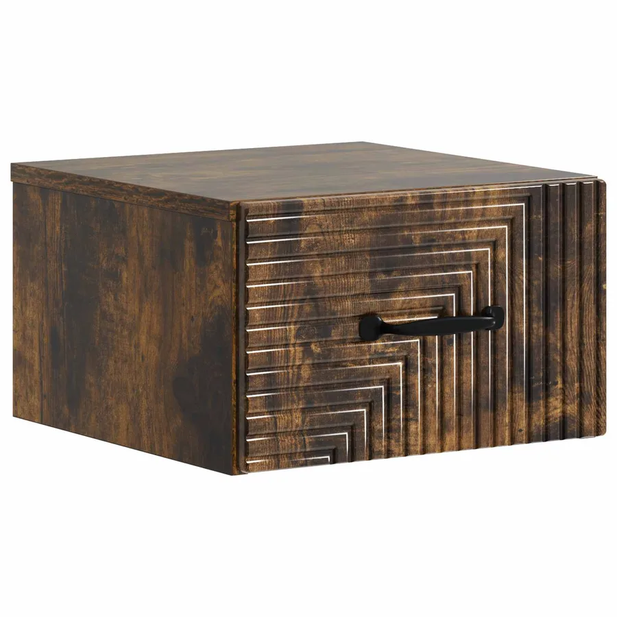 Cabinet de chevet mural 2 pcs Chêne fumé 34,5 x 33 x 20 cm - 5