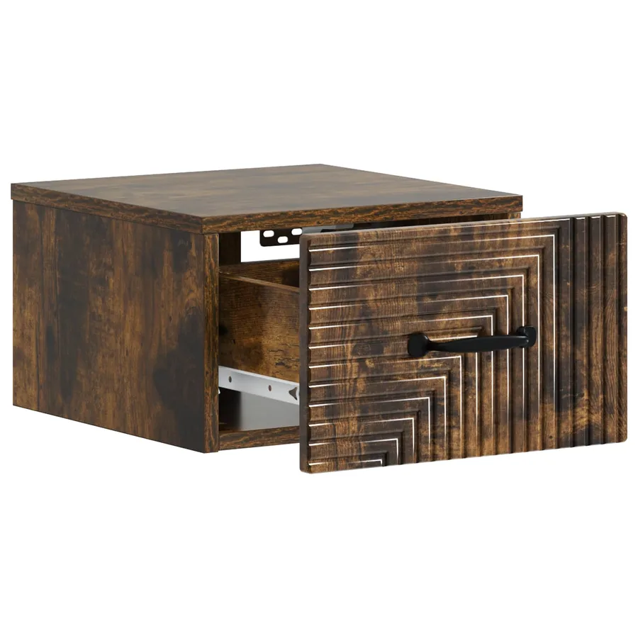 Cabinet de chevet mural 2 pcs Chêne fumé 34,5 x 33 x 20 cm - 6