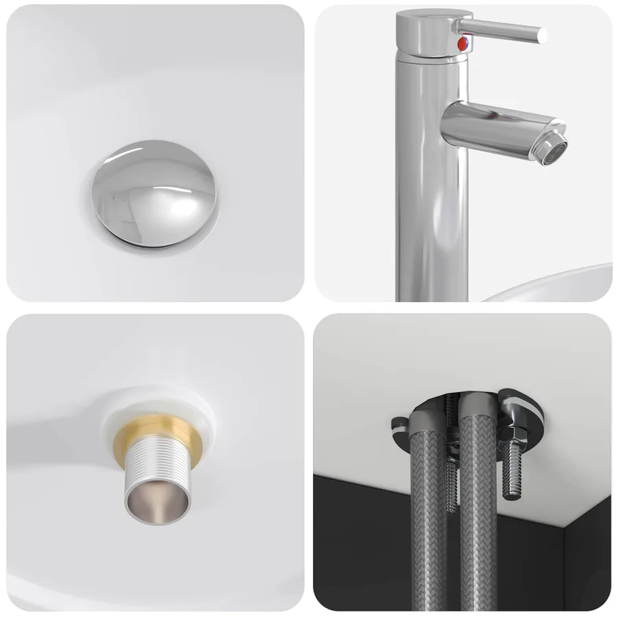 Meuble de lavabo mural Noir 49,5 x 44,5 x 65,5 cm - 7