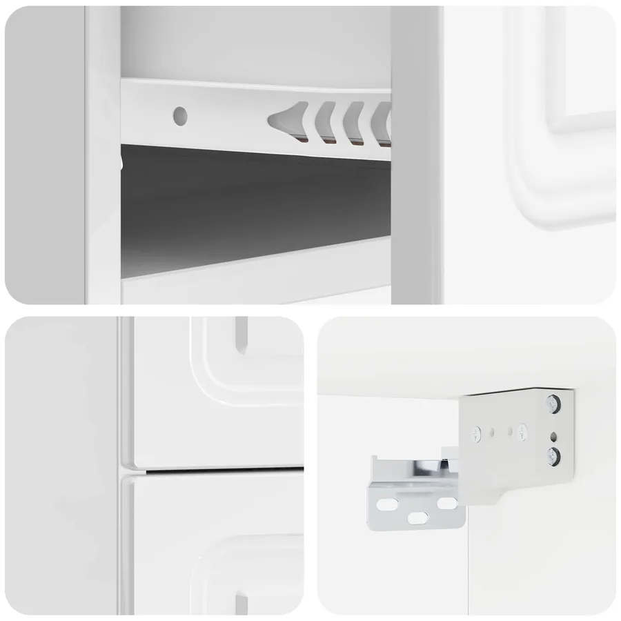 Cabinet de chevet mural 2 pcs Blanc brillant 34,5 x 33 x 40 cm - 8