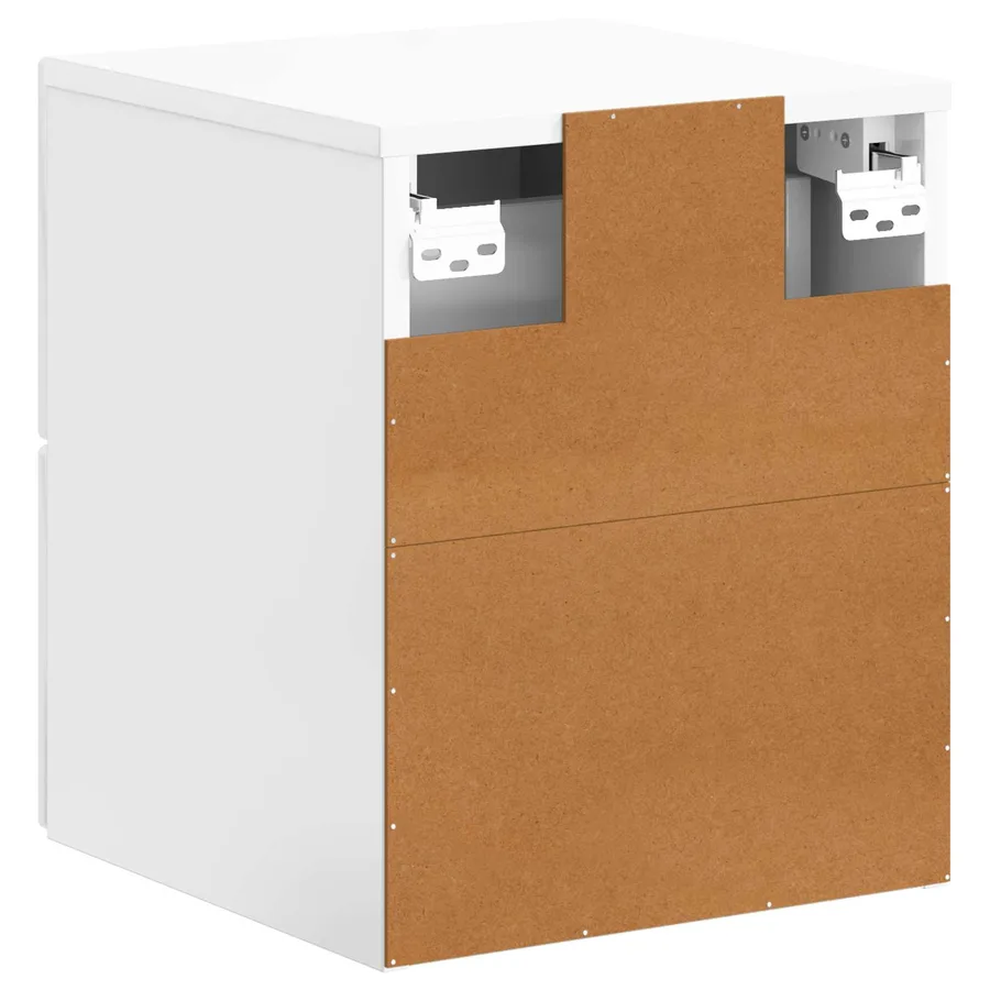 Cabinet de chevet mural 2 pcs Blanc brillant 34,5 x 33 x 40 cm - 9