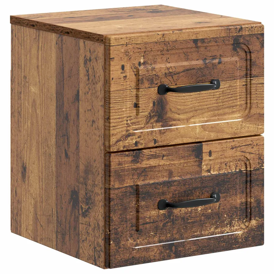 Cabinet de chevet mural 2 pcs Bois ancien 34,5 x 33 x 40 cm - 5