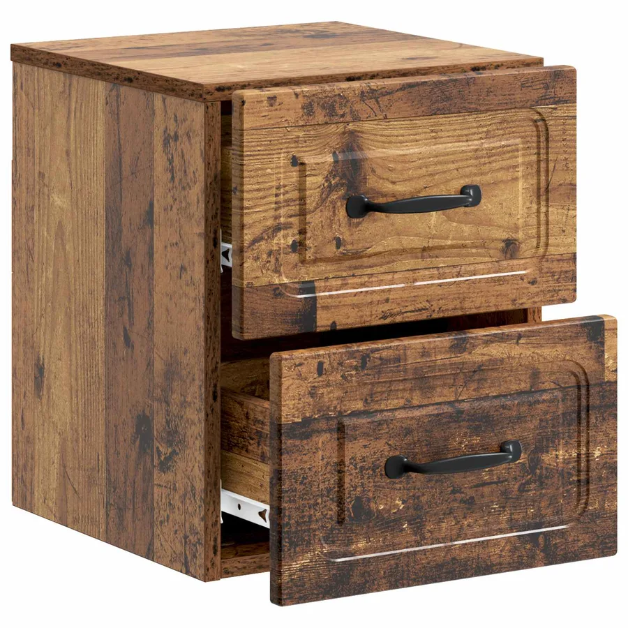 Cabinet de chevet mural 2 pcs Bois ancien 34,5 x 33 x 40 cm - 6
