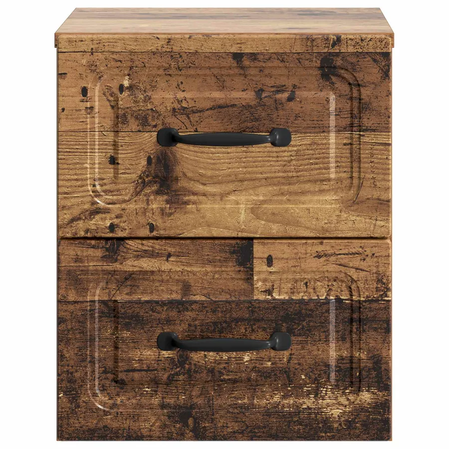 Cabinet de chevet mural 2 pcs Bois ancien 34,5 x 33 x 40 cm - 7