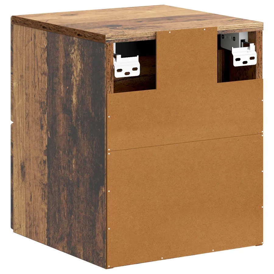 Cabinet de chevet mural 2 pcs Bois ancien 34,5 x 33 x 40 cm - 9