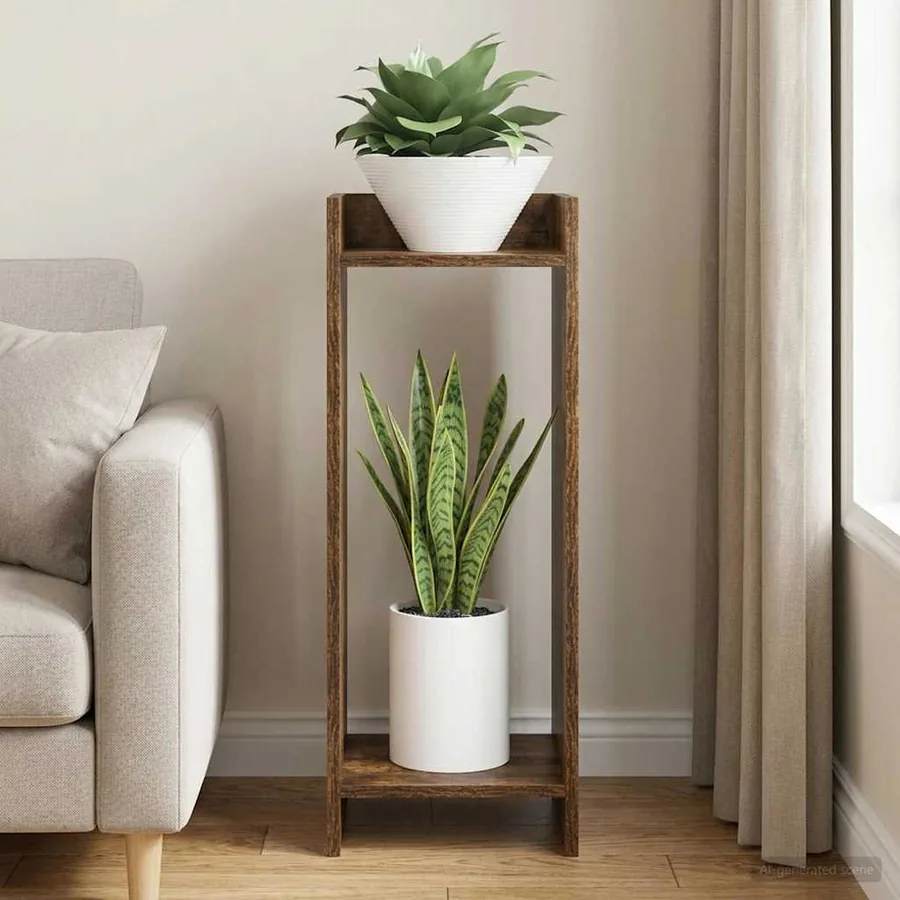 Support de Plante Chêne Fumé 30 x 30 x 80 cm Bois d’ingénierie