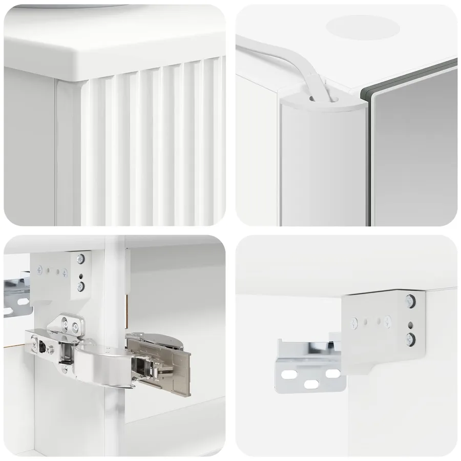 Ensemble de mobilier de salle de bain 6 pcs Blanc - 10