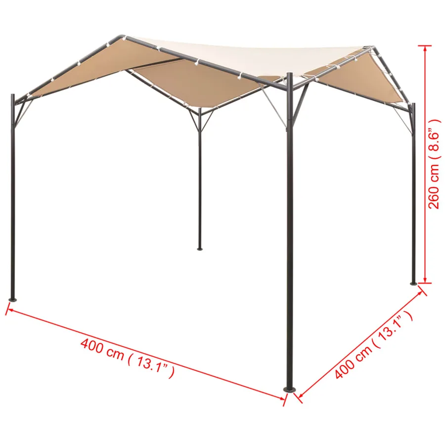 Chapiteau tente 4 x 4 m Beige Acier - 8