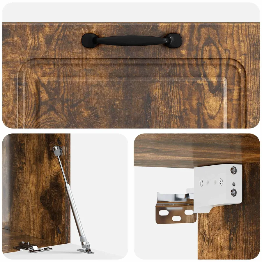 Meuble TV mural Chêne fumé 78,5 x 41 x 30 cm Bois d'ingénierie - 9
