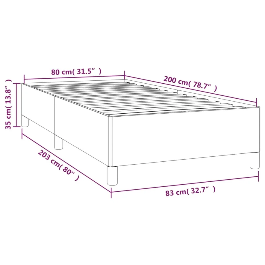 Cadre de lit sans matelas noir 80x200 cm similicuir - 9