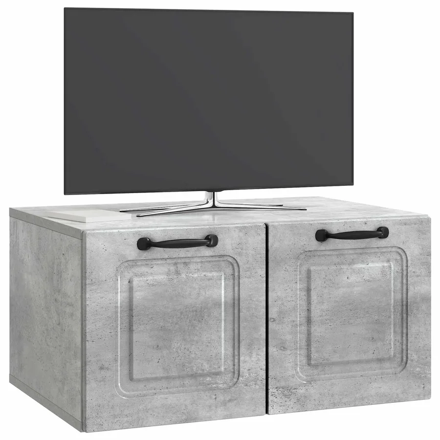 Meuble TV mural Gris béton 59,5 x 41 x 30 cm Bois d'ingénierie - 3