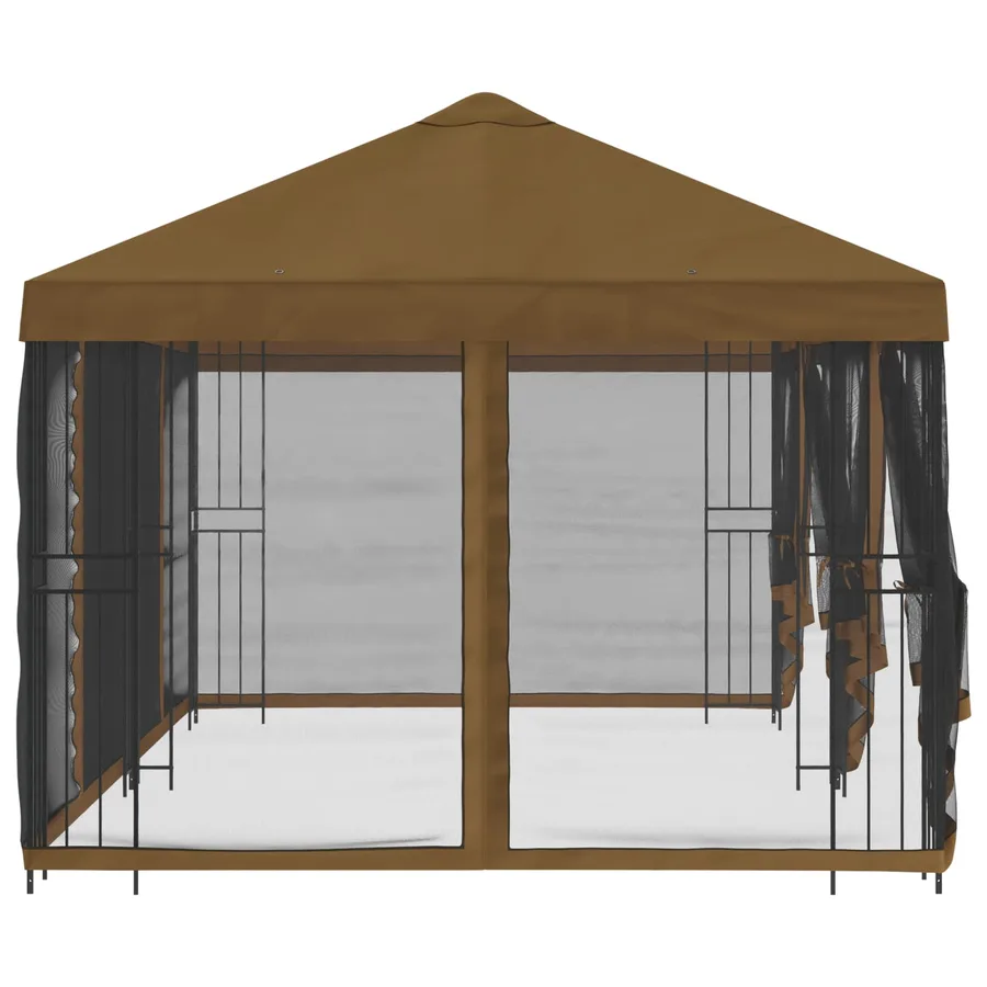 Gazebo avec murs latéraux 6 x 3 m Taupe Polyester et Acier 190 - 4