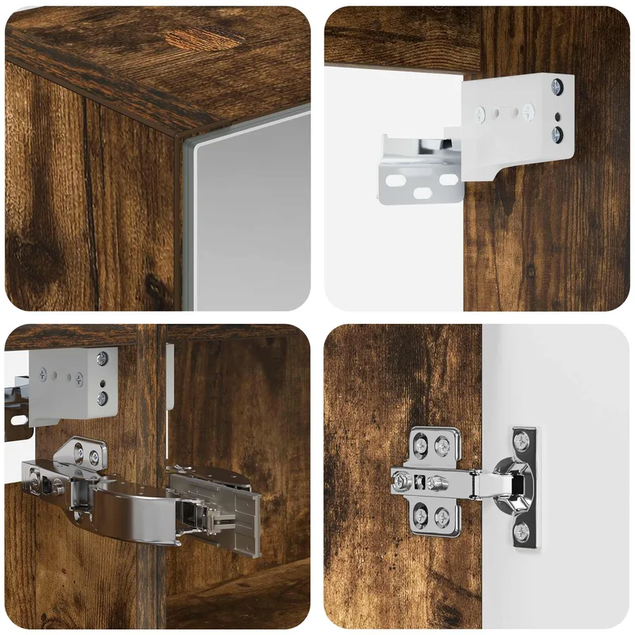 Ensemble d'armoire de salle de bain 4 pcs Chêne fumé - 9