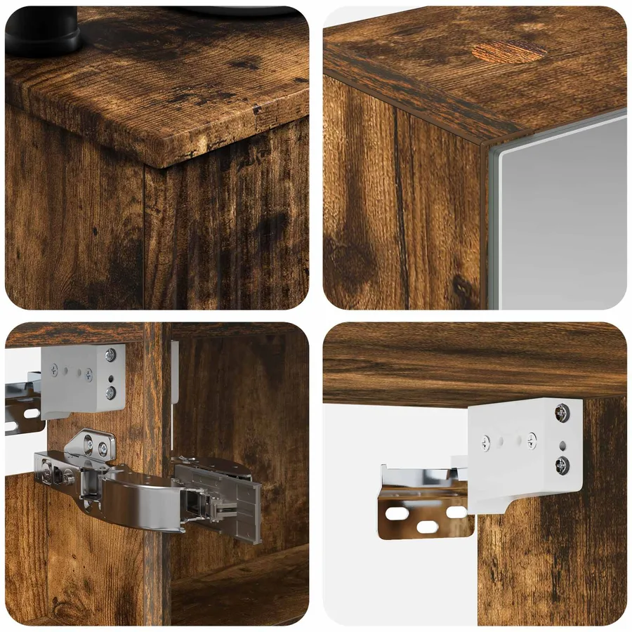 Ensemble de mobilier de salle de bain 6 pcs Chêne fumé - 10