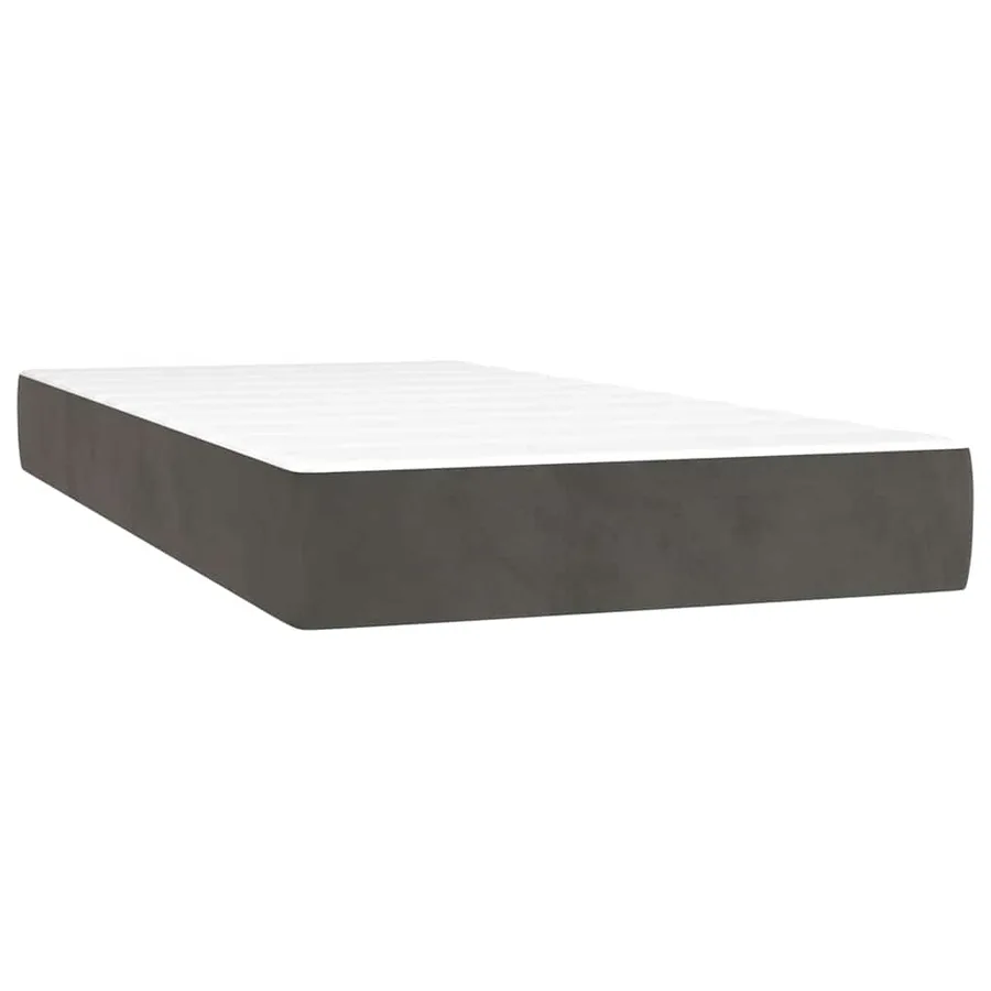 Sommier à lattes de lit avec matelas et LED Gris foncé 80x200cm - 6