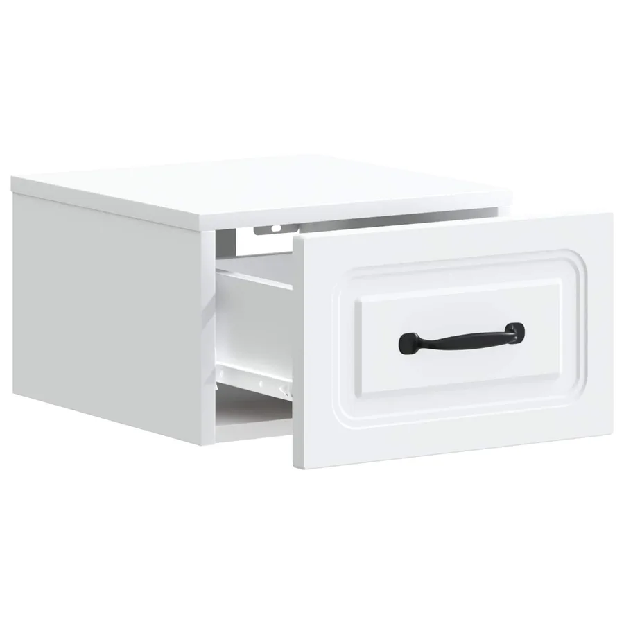 Cabinet de chevet mural avec tiroir Blanc 34,5 x 33 x 20 cm - 4