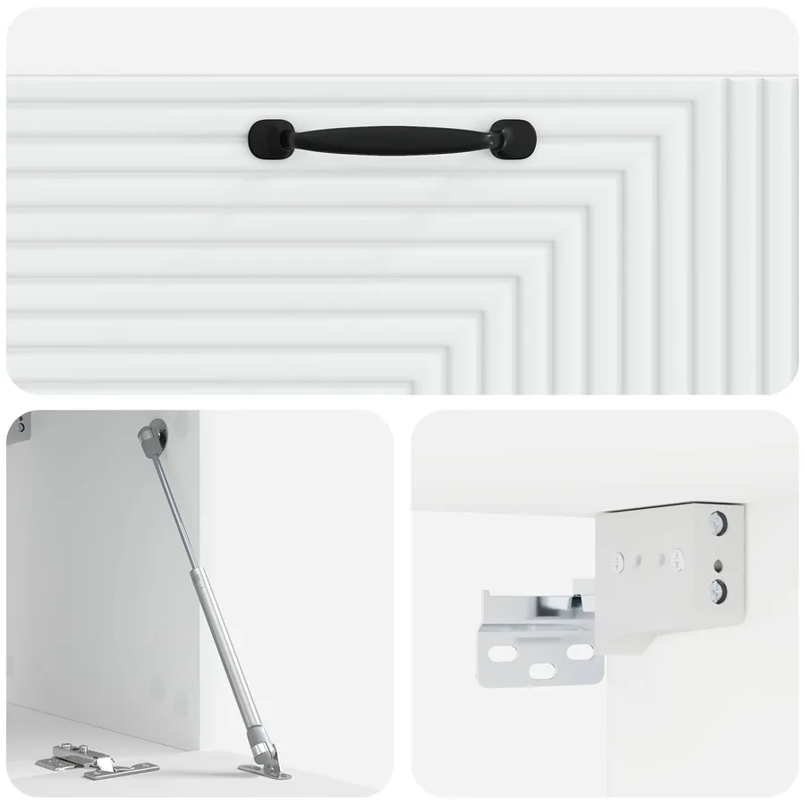 Meuble TV mural Blanc 78,5 x 31 x 30 cm Bois d'ingénierie - 9